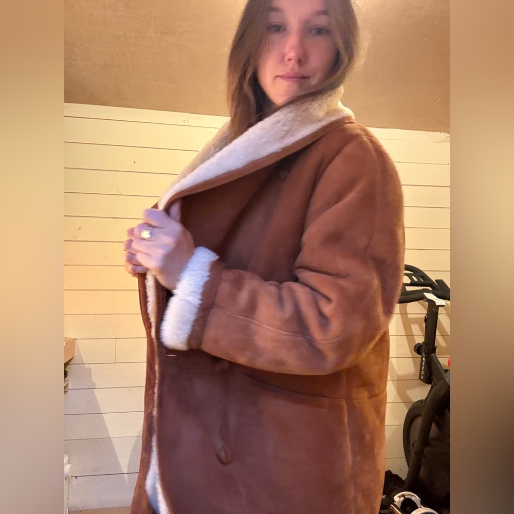 Vintage Shearling Coat - Rust Orange - Picture 5 of 5